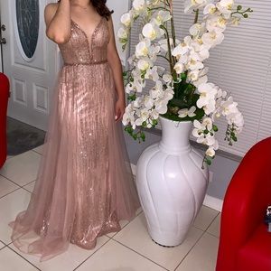 Rose gold prom dress